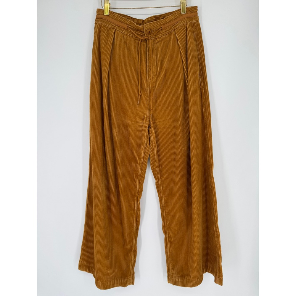 Converse Corduroy Wide Leg Pants Womens 28 Mustard Pleated Granola Girl Gorpcore
